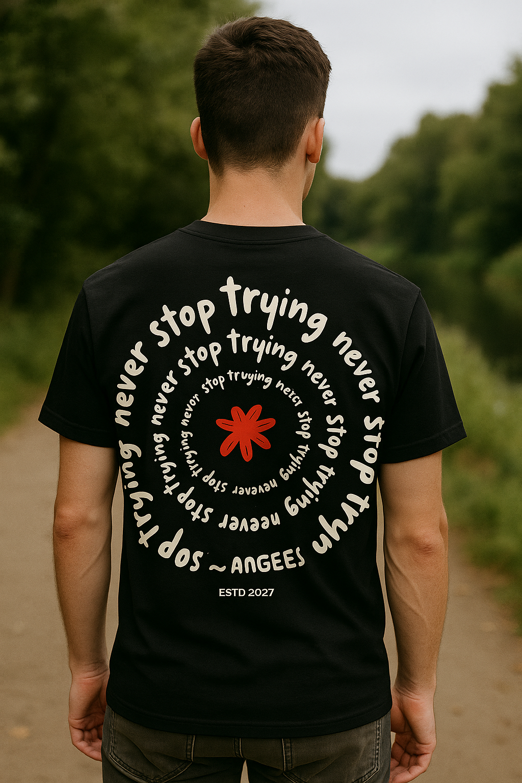 "Never Stop Trying" Graphic Tee – Fithause Originals 💪🌼